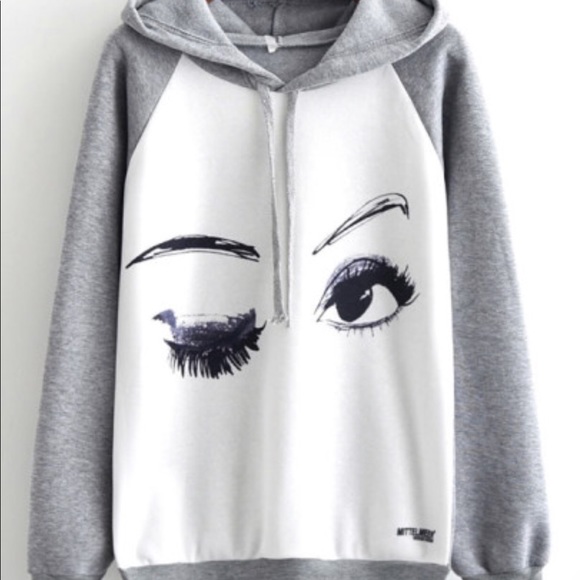 Boutique Tops - Eye Wink Pullover Hoodie.